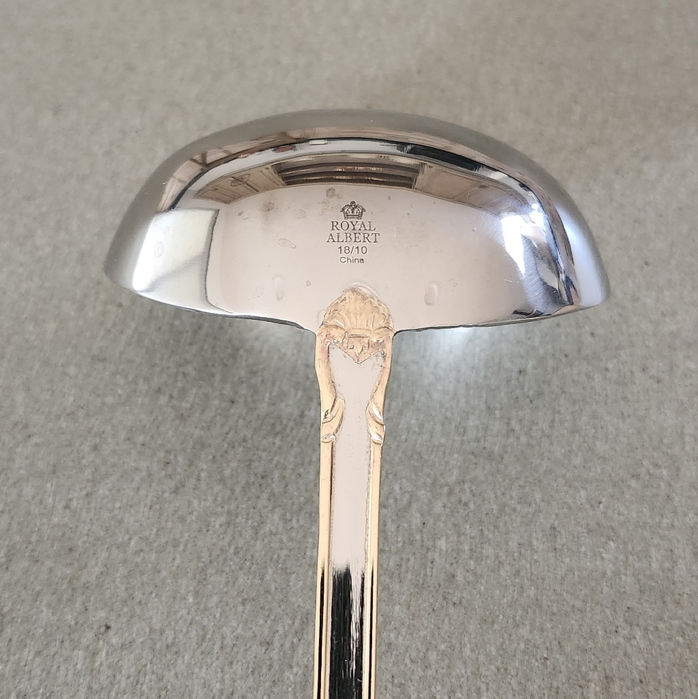 Royal Albert Old Country Roses Stainless Steel Ladle - vintage - Picture 2 of 4